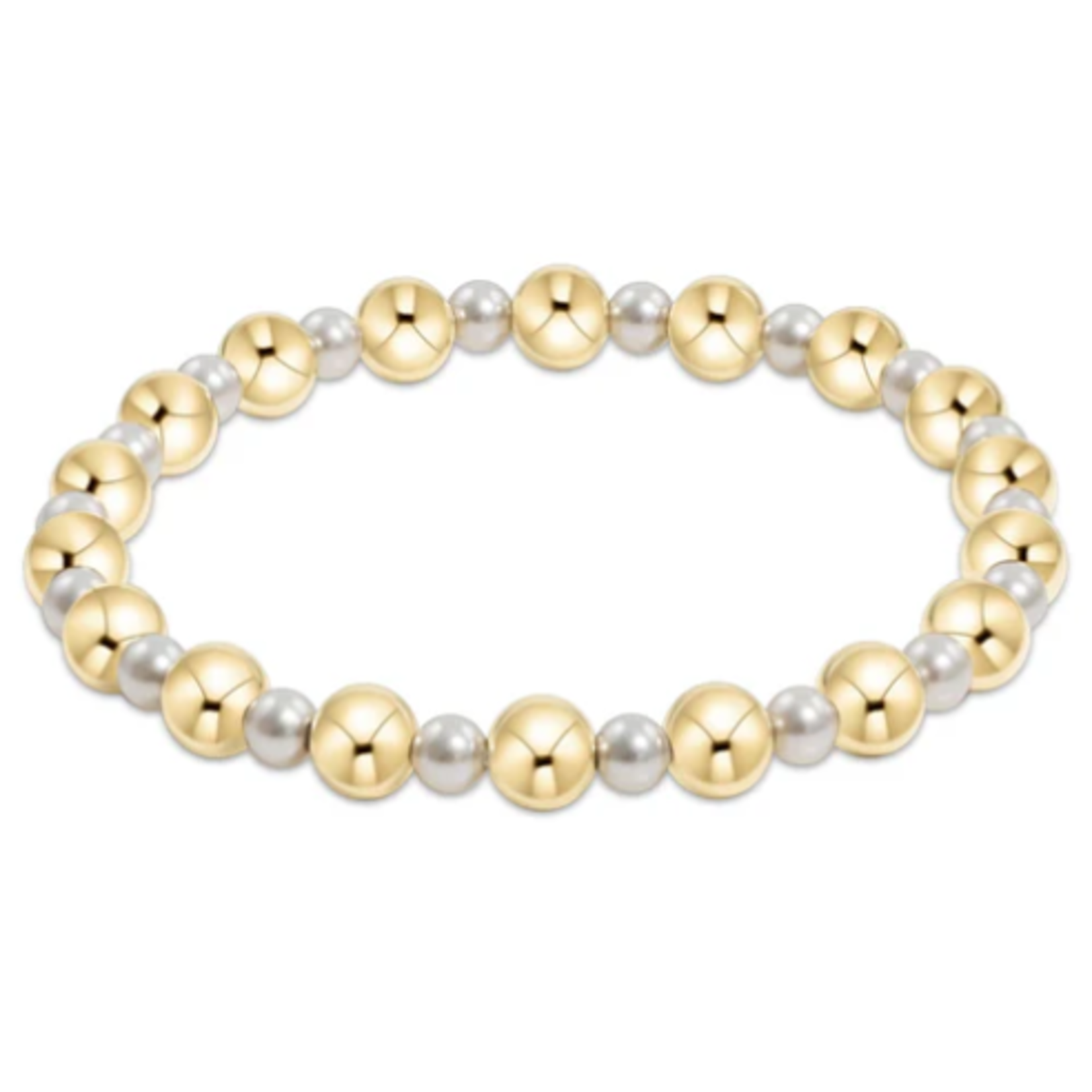 enewton Pearl Grateful Pattern 4mm Bead Bracelet - 6mm Gold