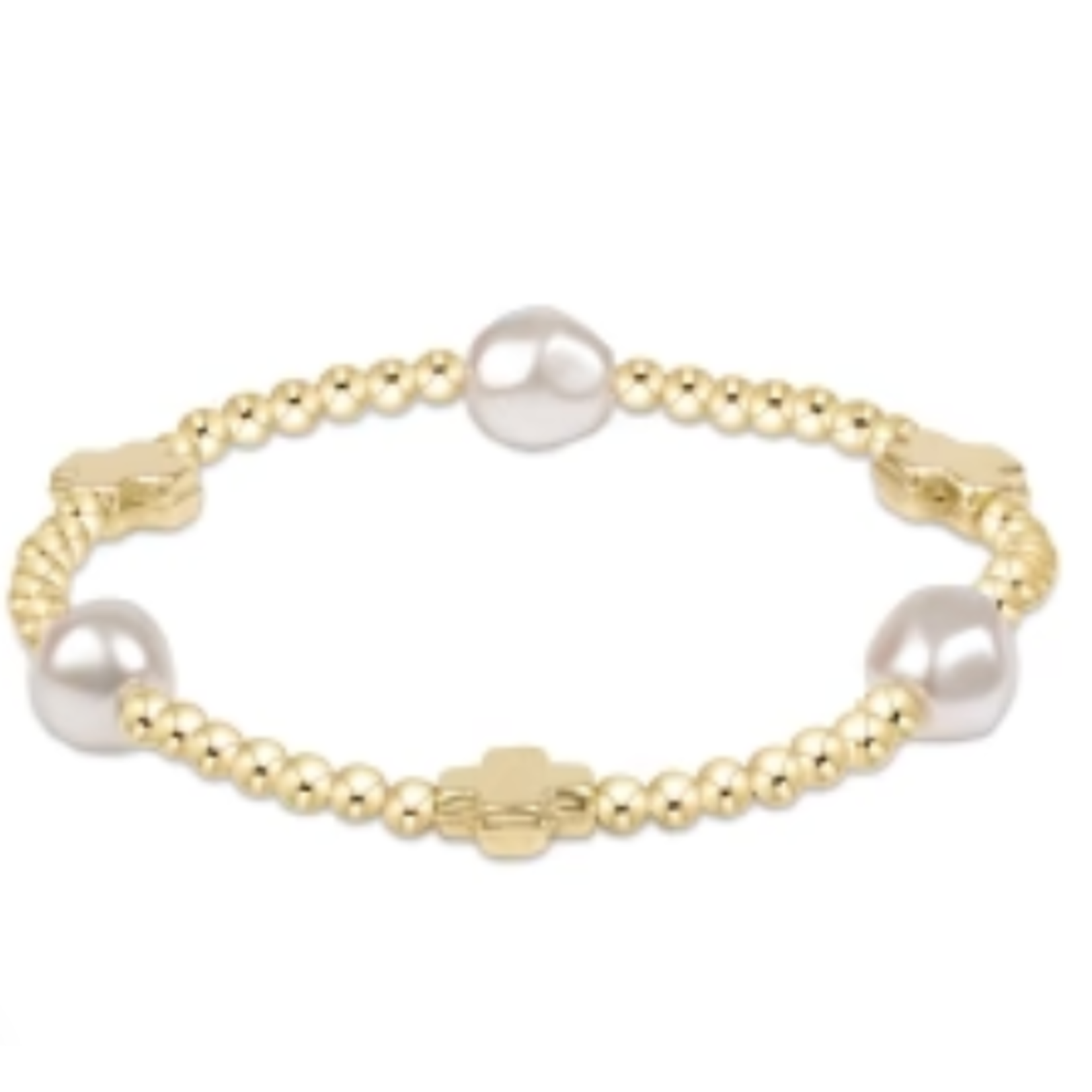 enewton Signature Cross Admire Pearl Pattern 3mm Bead Bracelet