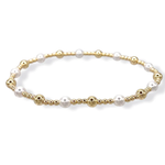 enewton Classic Gold Sincerity Pattern 4mm Bead Bracelet - Pearl