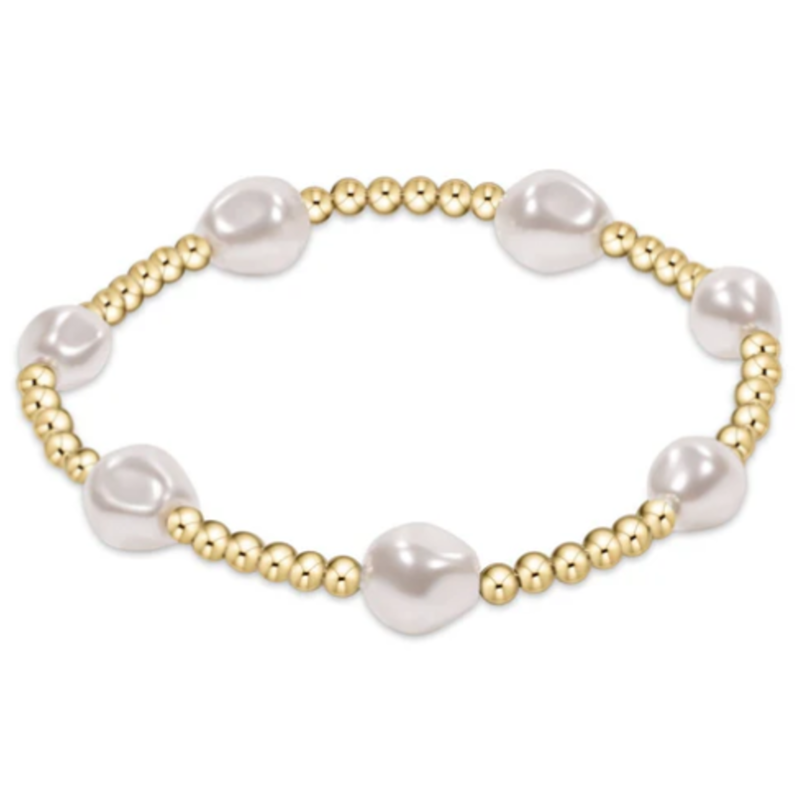 enewton Admire Gold 3mm Bead Bracelet - Pearl
