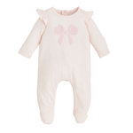 Mud Pie Pink Boucle Bow Sleeper 3-6 Months