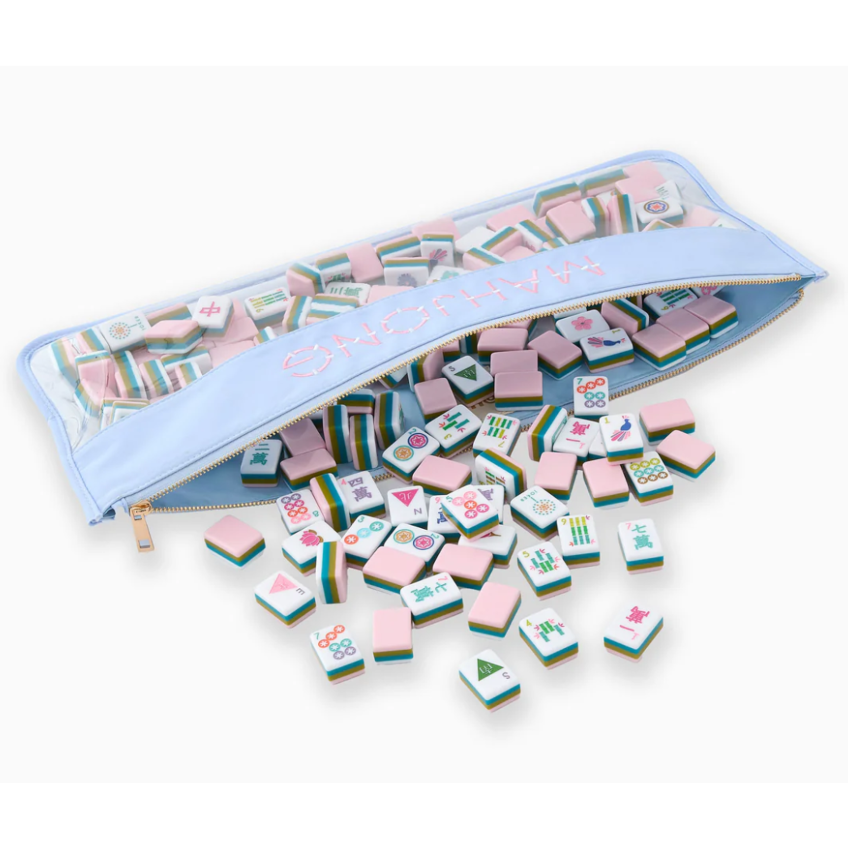 Oh My Mahjong Light Blue Bamboo Mahjong Bag