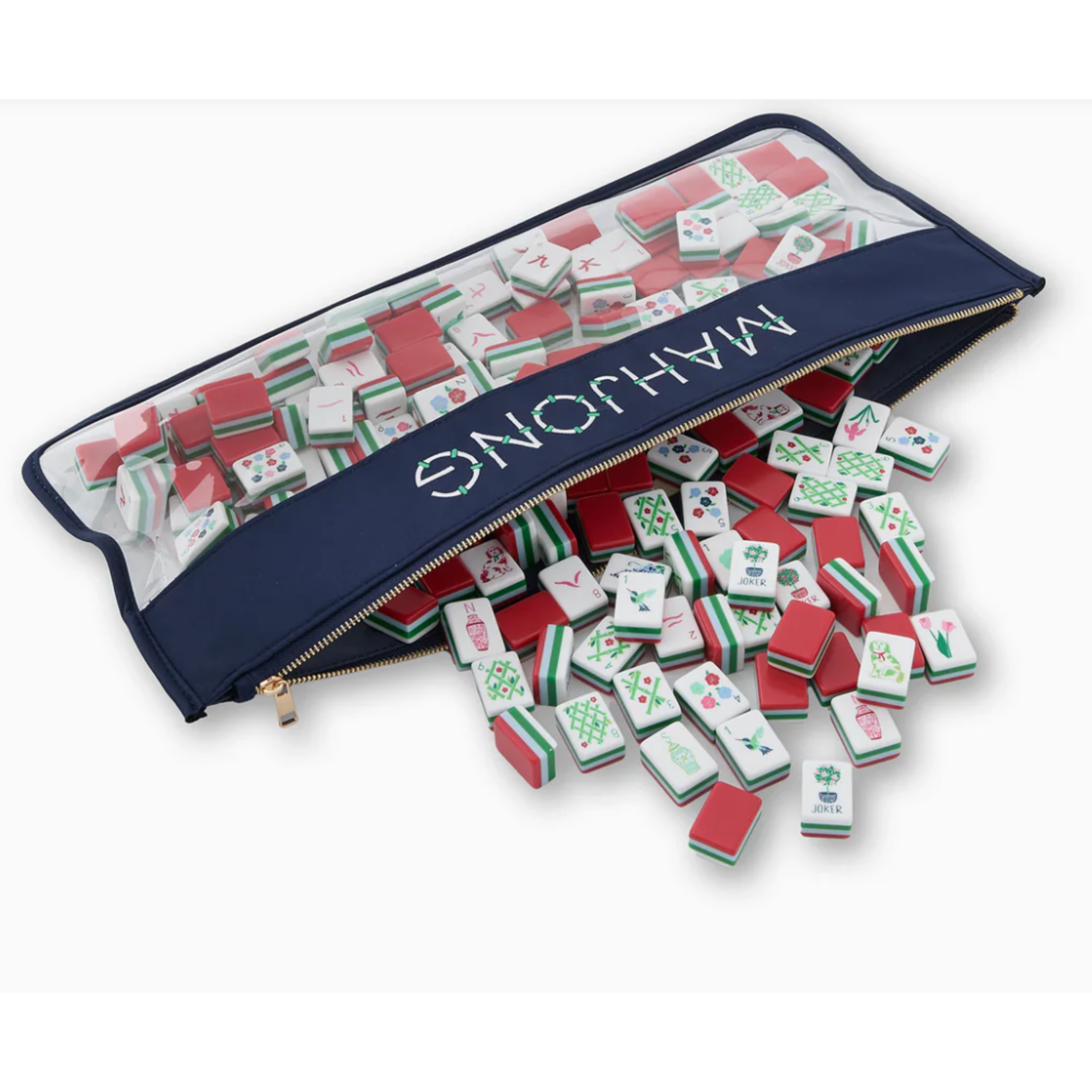 Oh My Mahjong Navy Bamboo Mahjong Bag