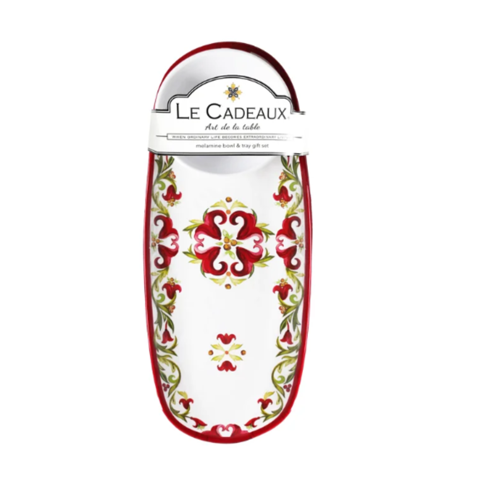 Le Cadeaux Melamine Bowl and Tray Gift Set