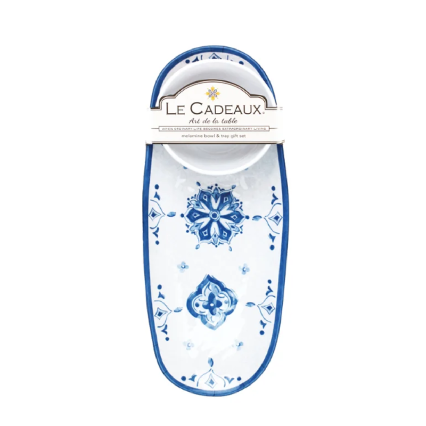 Le Cadeaux Melamine Bowl and Tray Gift Set