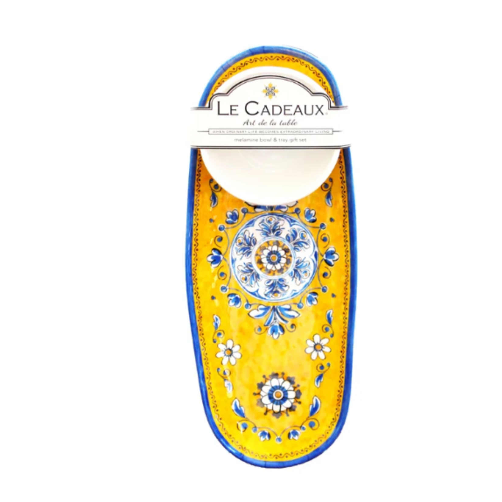 Le Cadeaux Melamine Bowl and Tray Gift Set