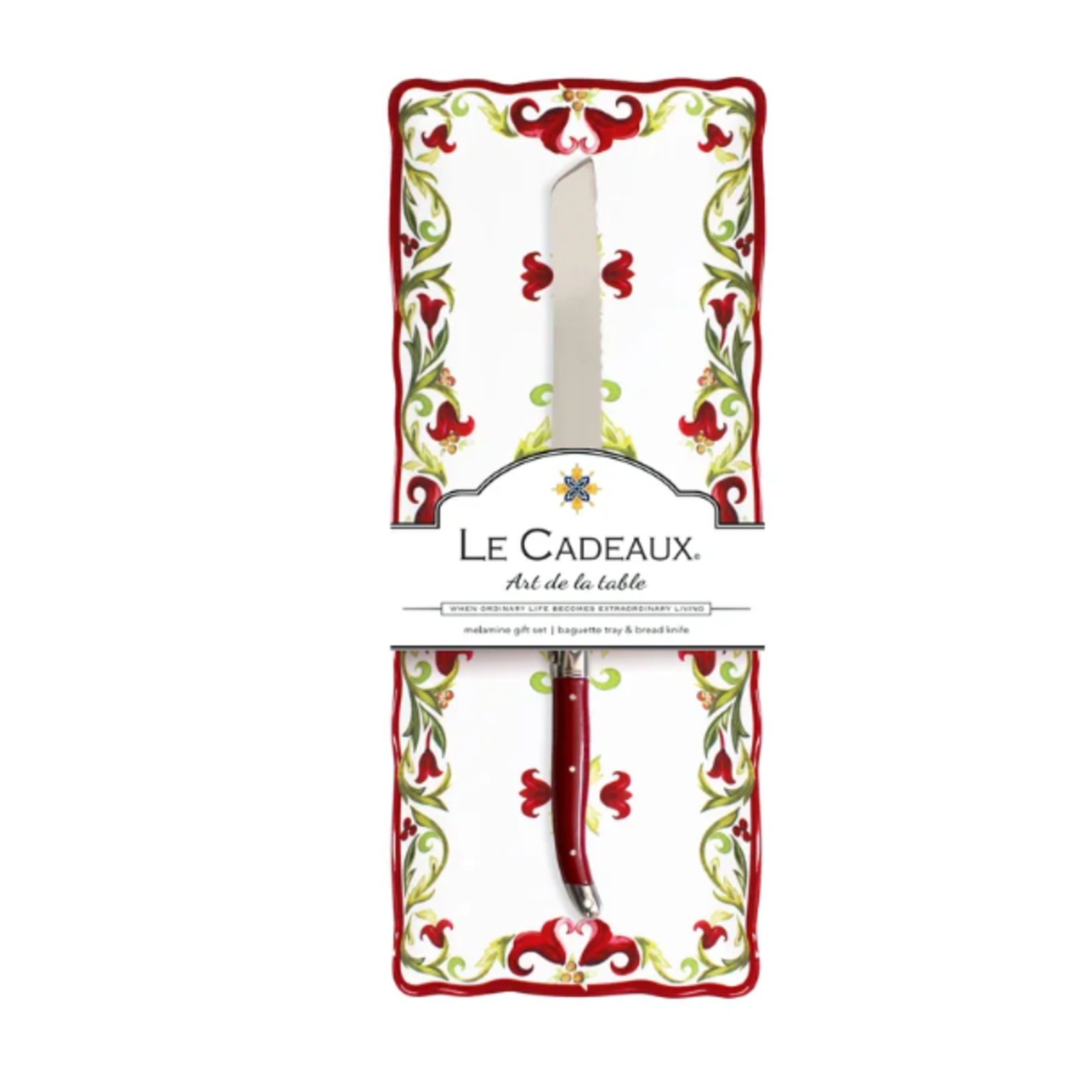 Le Cadeaux Baguette Tray with Bread Knife Gift Set