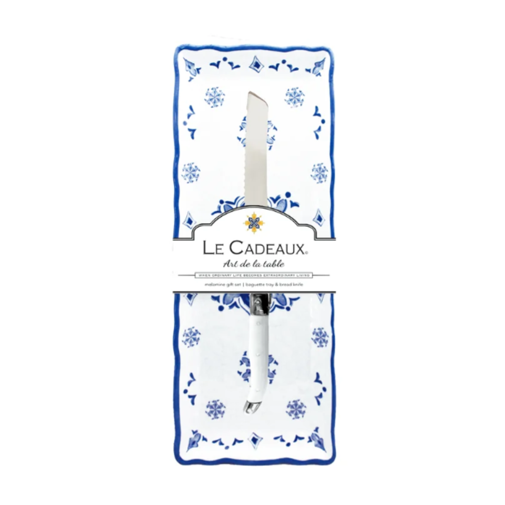 Le Cadeaux Baguette Tray with Bread Knife Gift Set