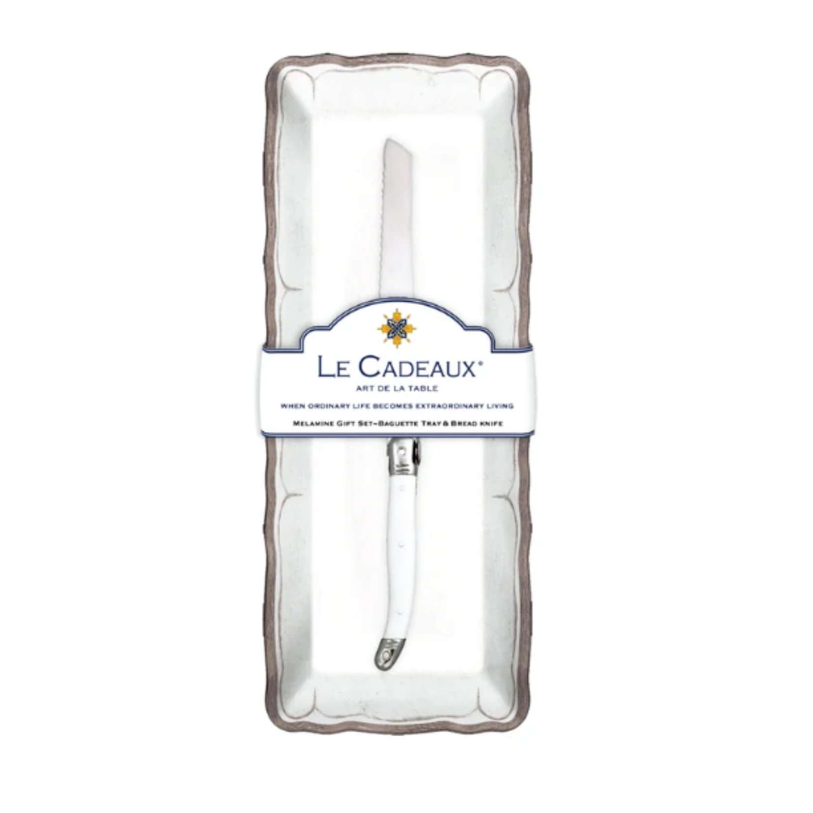 Le Cadeaux Baguette Tray with Bread Knife Gift Set