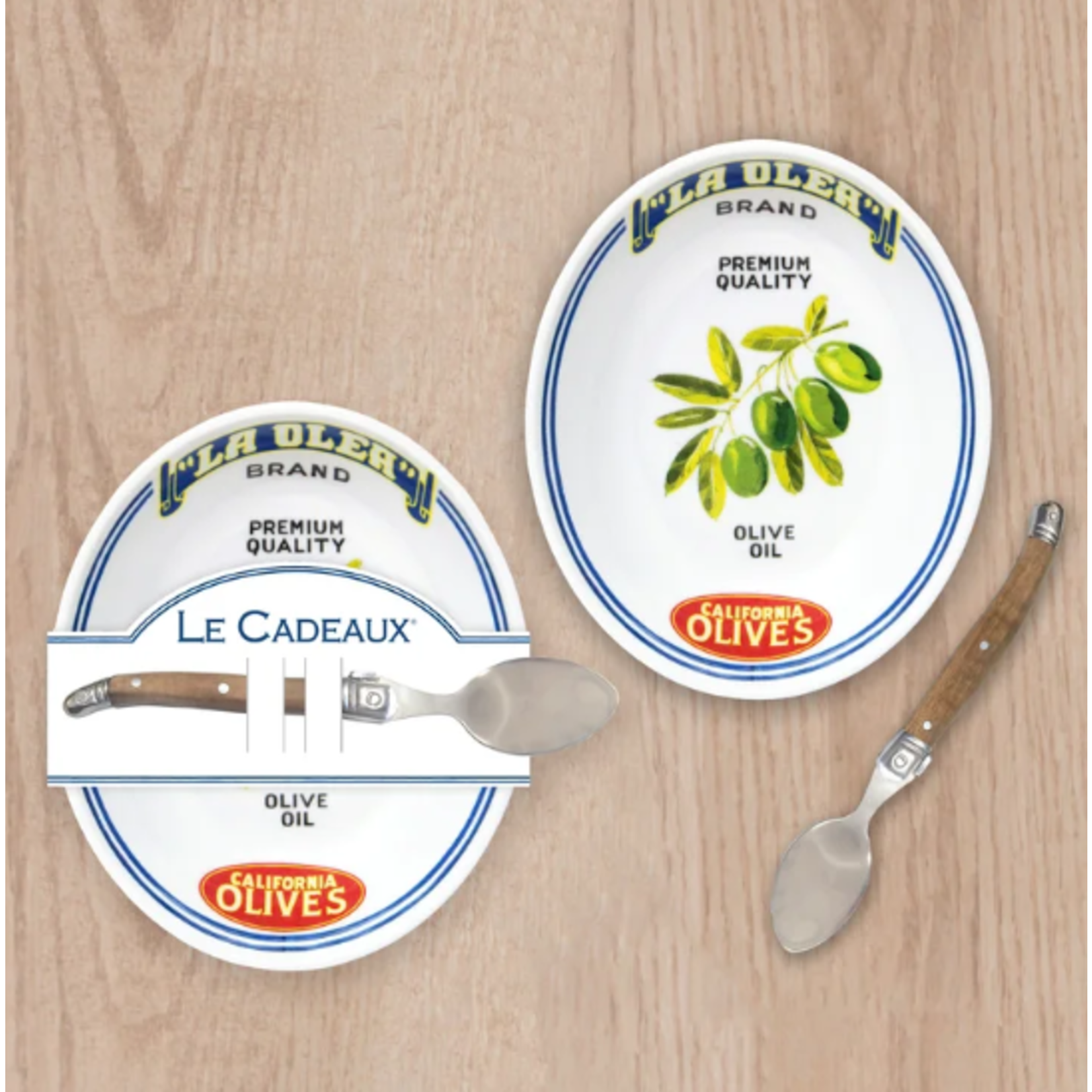 Le Cadeaux Olive Bowl w/ Wood Spoon Gift Set