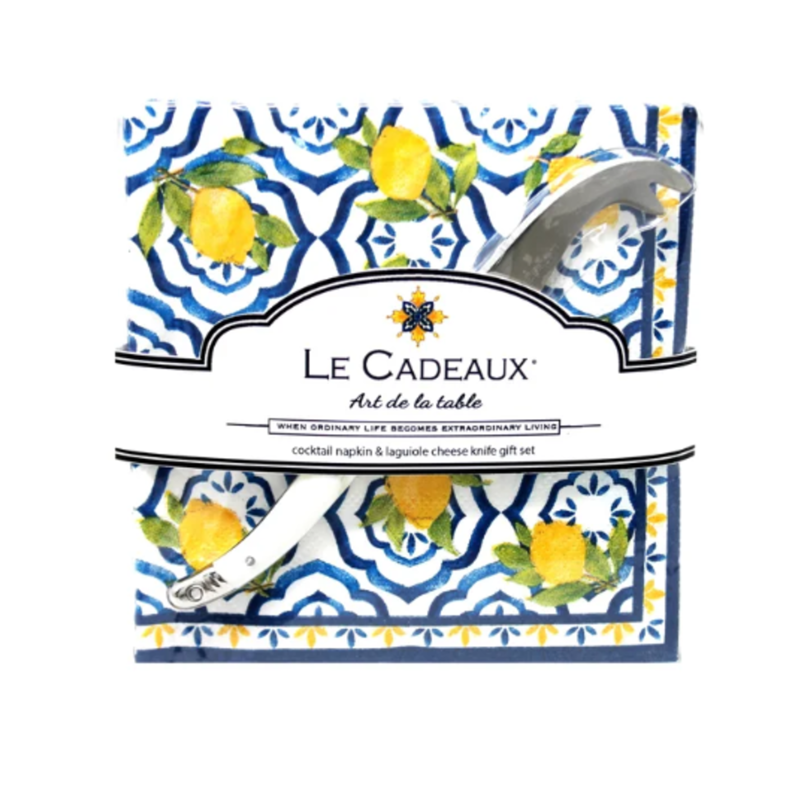 Le Cadeaux Cocktail Napkins & Cheese Knife Gift Set