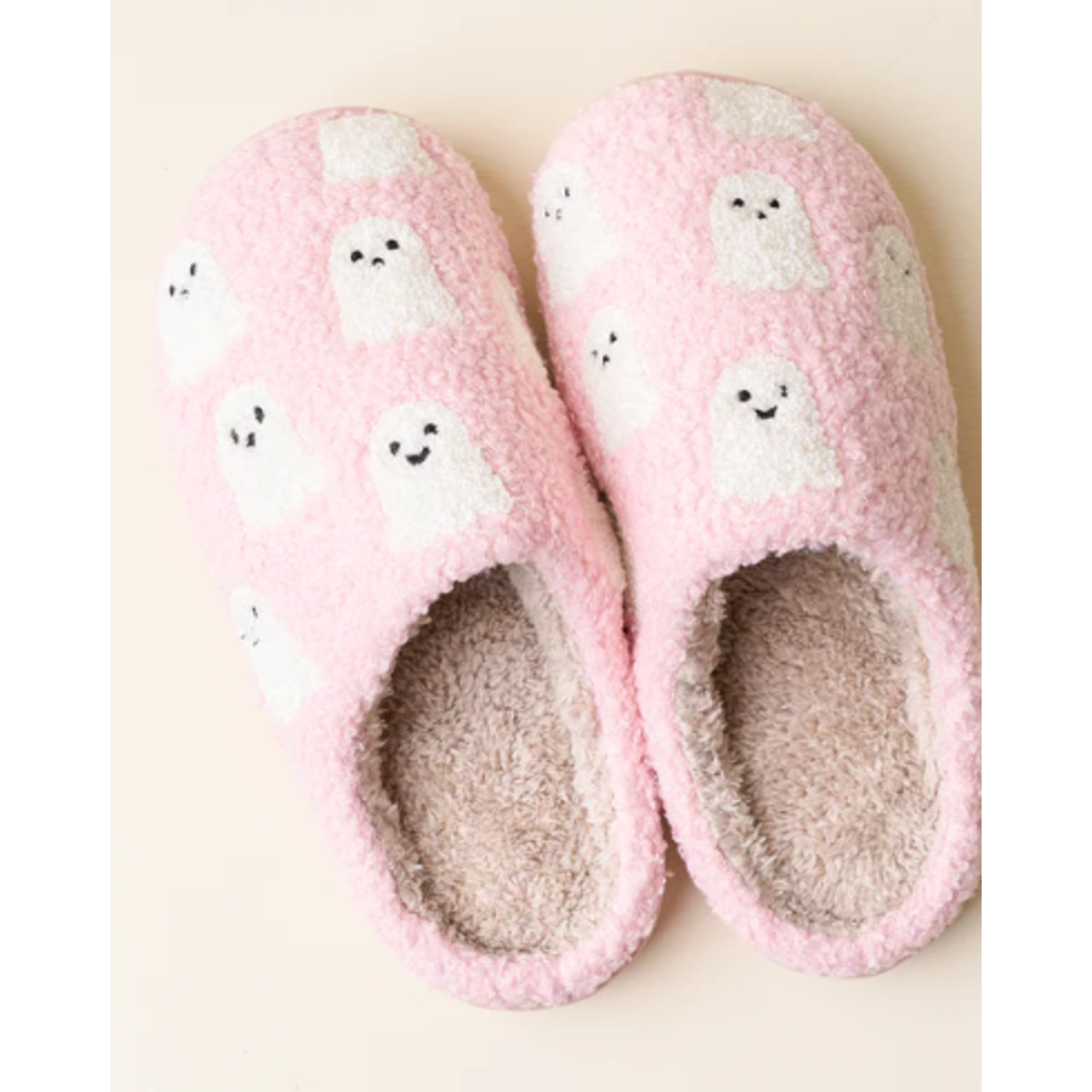 The Darling Effect Fuzzy Ghost Slippers