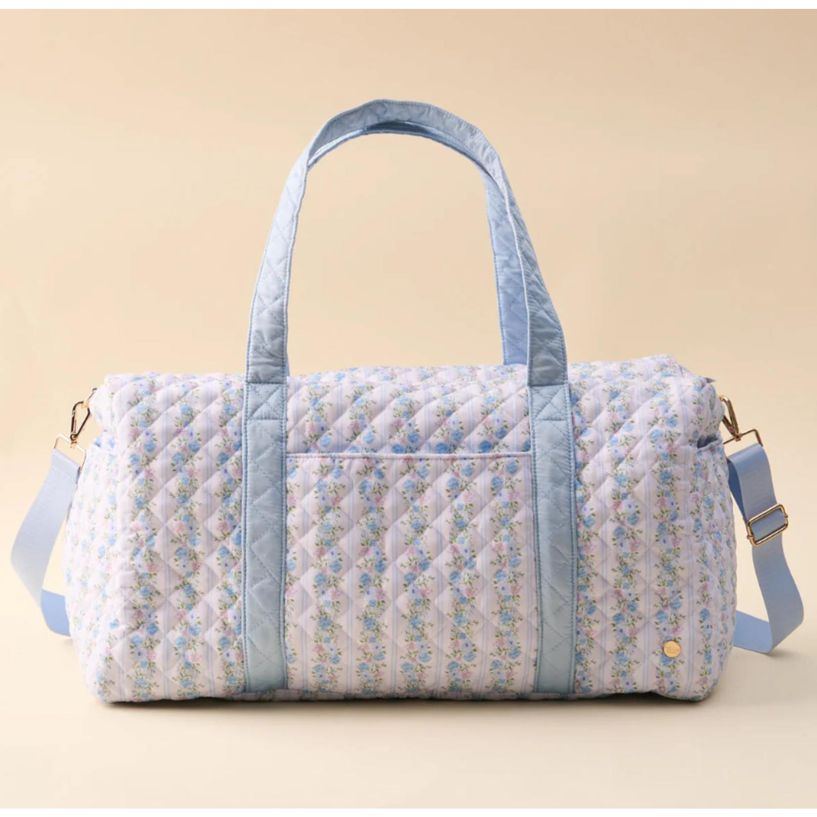 The Darling Effect On the Go Quilted Weekender Bag - Petal Parade Blue