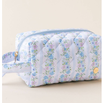 The Darling Effect Essentials Quilted Cosmetic Pouch - Petal Parade Blue