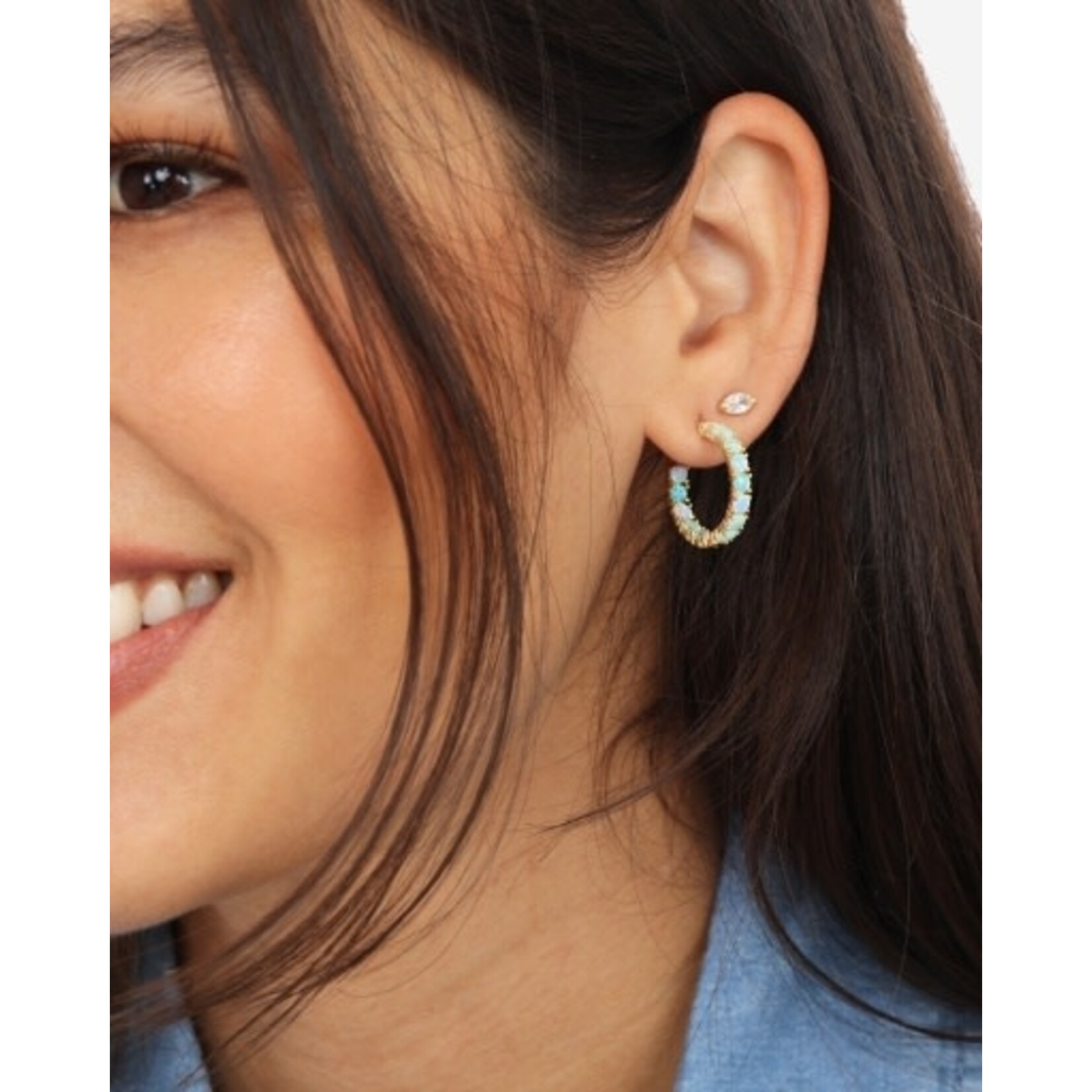 Melinda Maria Heiress Ombre Hoops .75"