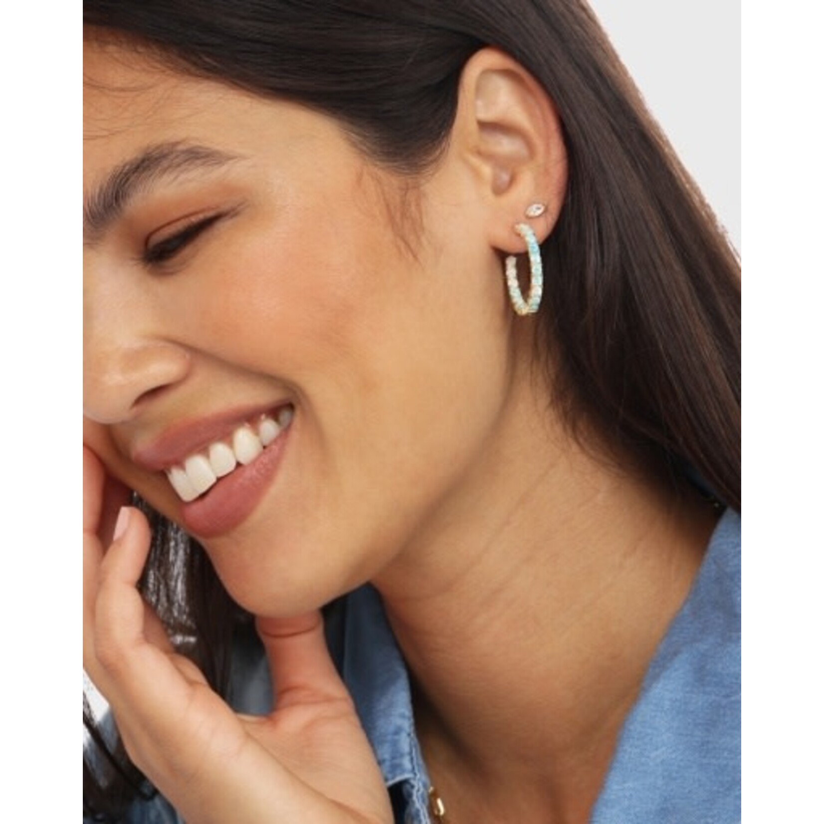 Melinda Maria Heiress Ombre Hoops 1"