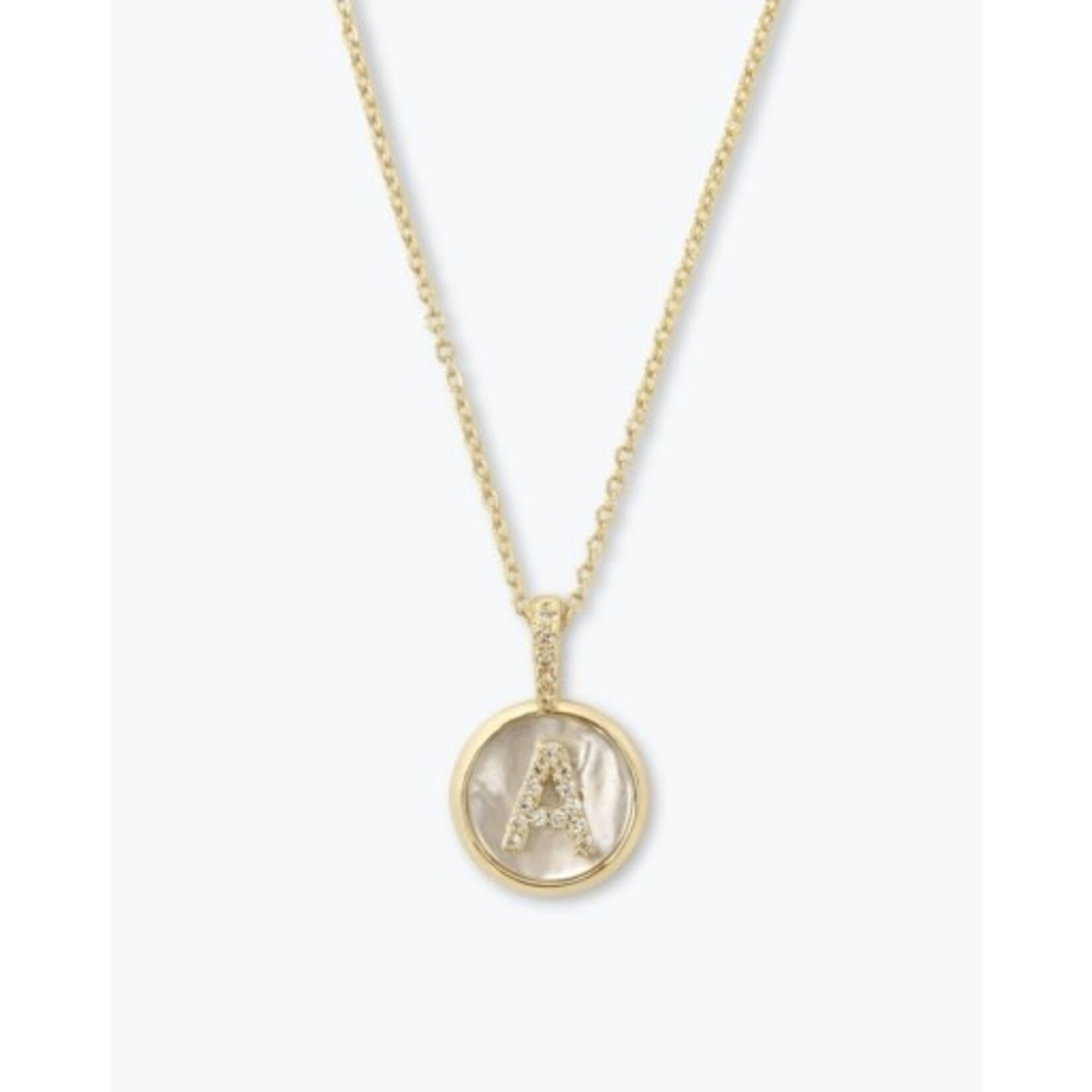 Melinda Maria Baby Love Letters Medallion Necklace