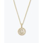 Melinda Maria Baby Love Letters Medallion Necklace