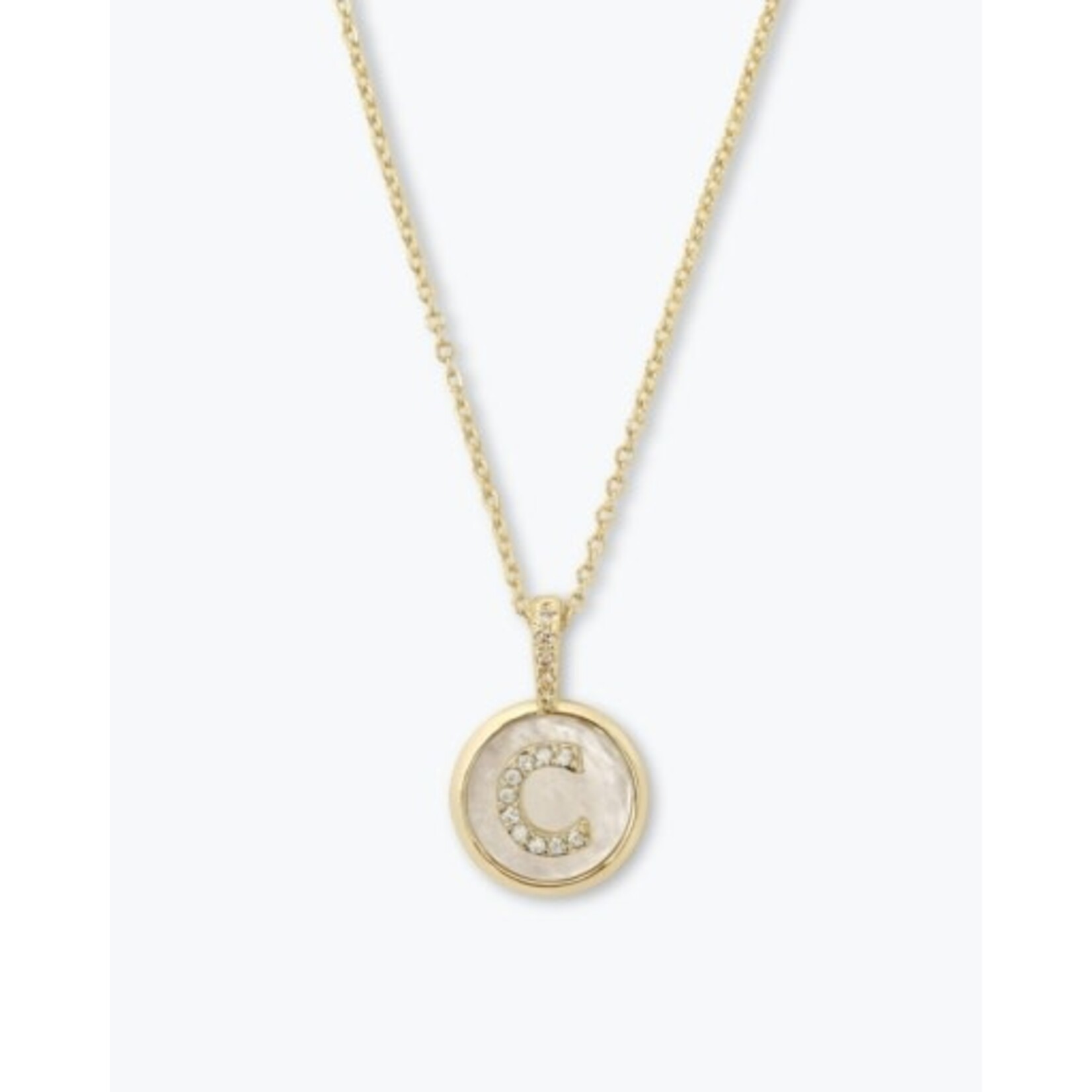 Melinda Maria Baby Love Letters Medallion Necklace