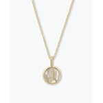 Melinda Maria Baby Love Letters Medallion Necklace