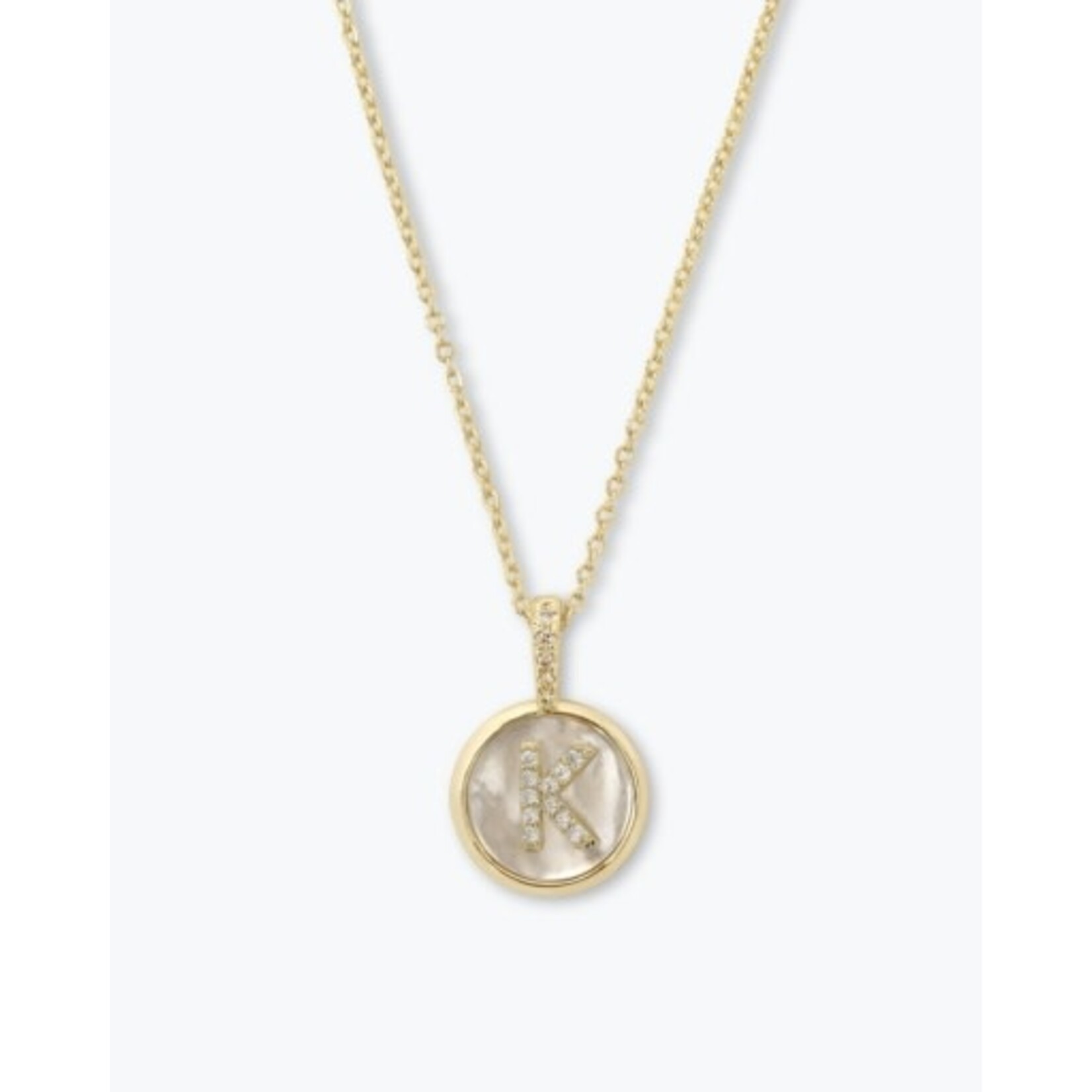 Melinda Maria Baby Love Letters Medallion Necklace