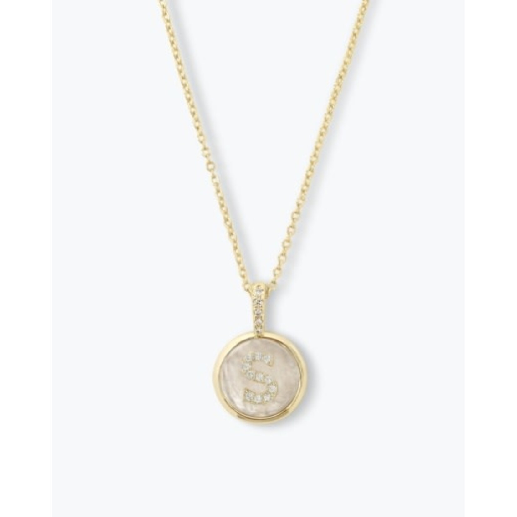 Melinda Maria Baby Love Letters Medallion Necklace
