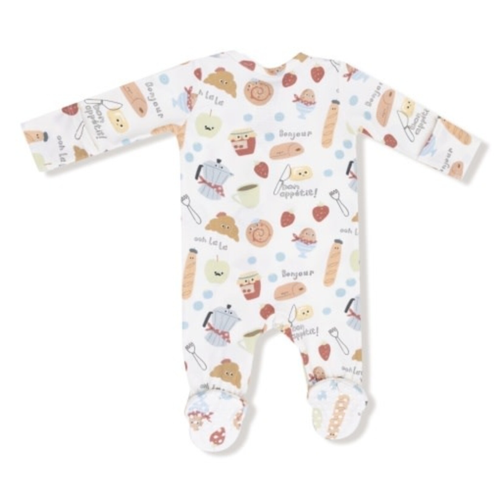 Angel Dear Bonjour Breakfast - 2 Way Zipper Footie