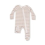 Angel Dear Vintage Stripe - Brown - 2 Way Zipper Footie