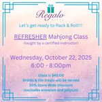 REFRESHER MAHJONG CLASS - Wednesday, October 22, 2025