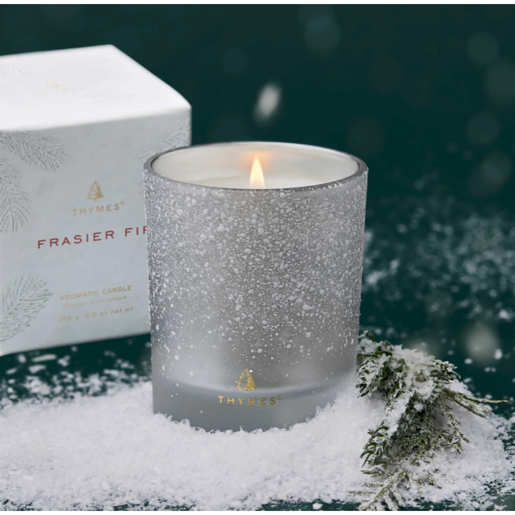 Frasier Fir Medium Flocked Poured Candle
