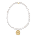 enewton Classic Pearl 3mm Bead Bracelet - Inspire Love Small Gold Charm