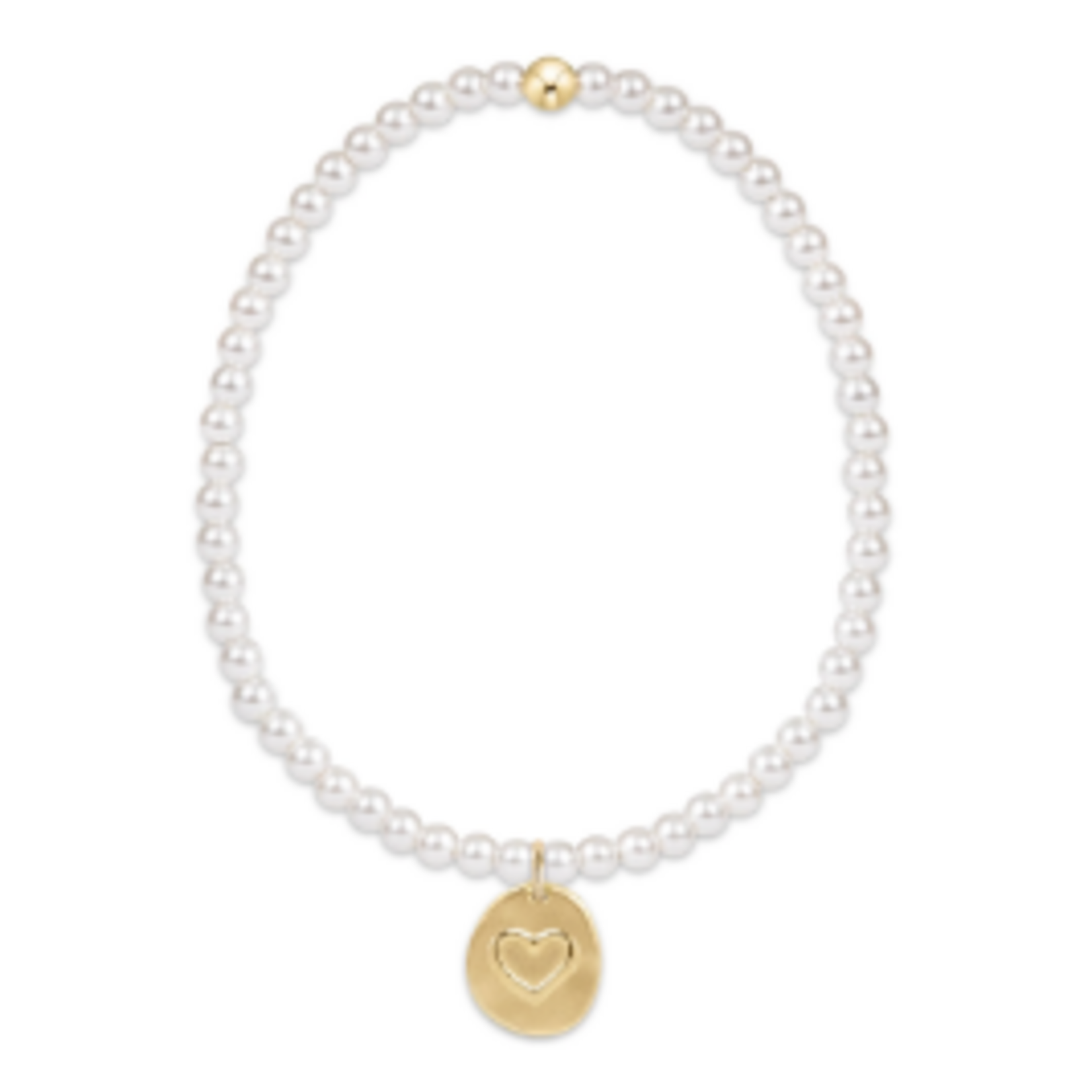 enewton Classic Pearl 3mm Bead Bracelet - Inspire Love Small Gold Charm