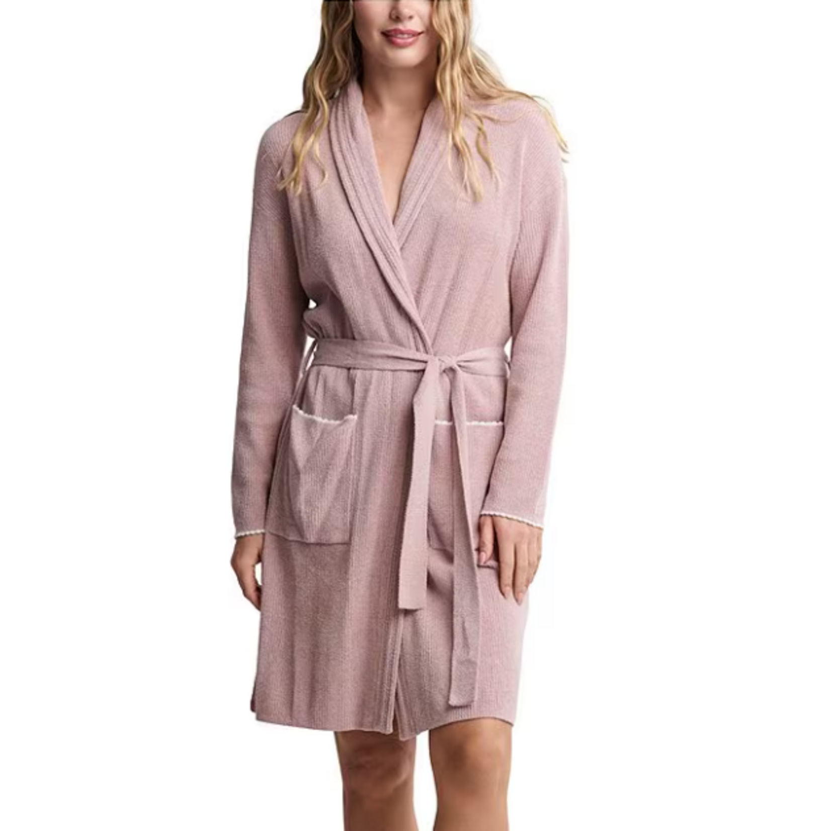 Barefoot Dreams CozyChic Ultra Light Contrast Scallop Ribbed Robe