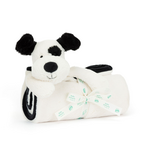 Jellycat Bashful Black & Cream Puppy Blankie
