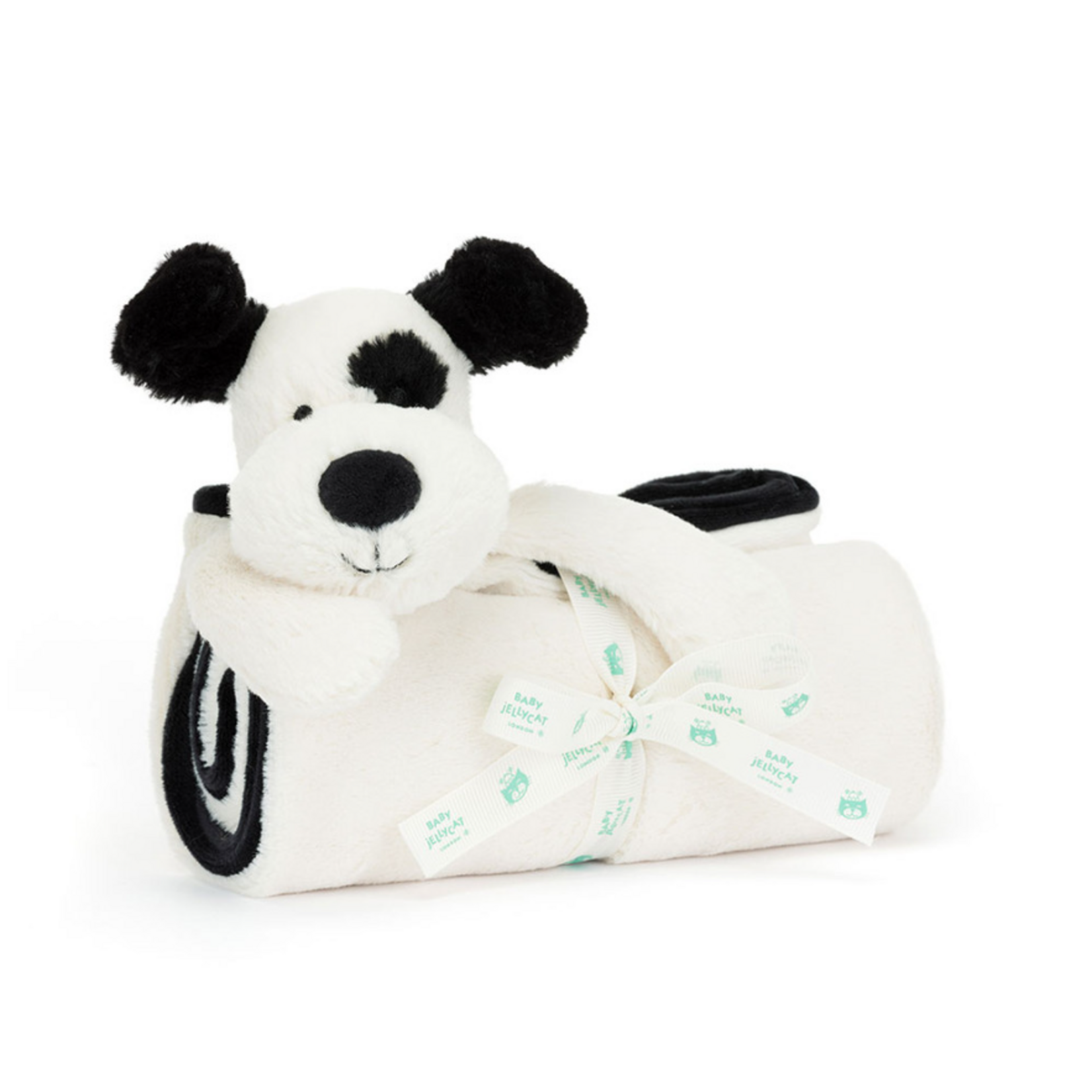Jellycat Bashful Black & Cream Puppy Blankie