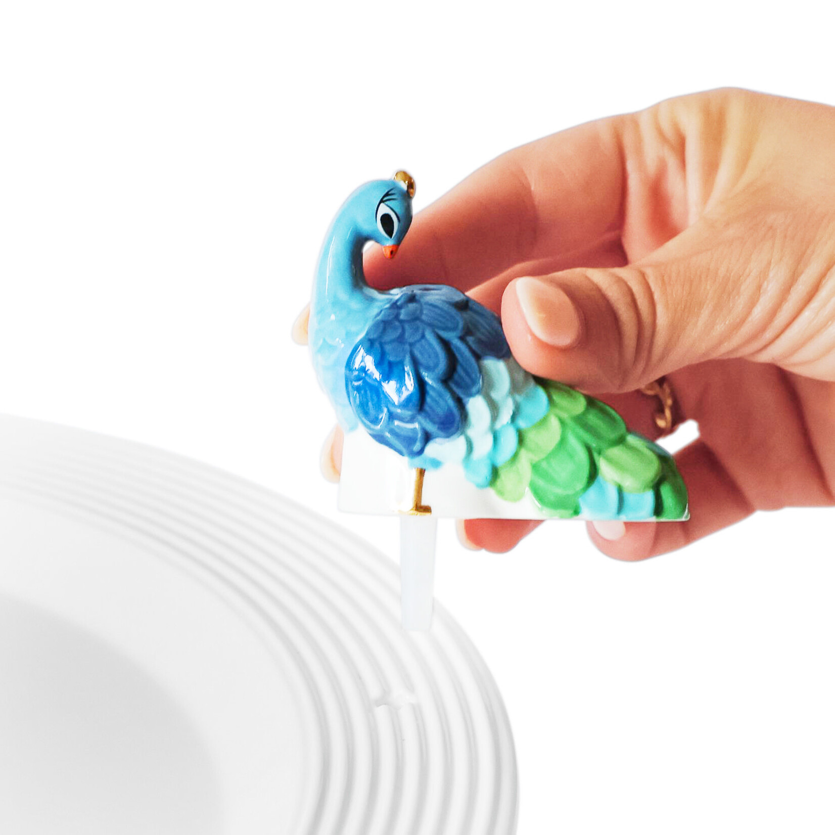 Nora Fleming Fancy Feathers Peacock Mini