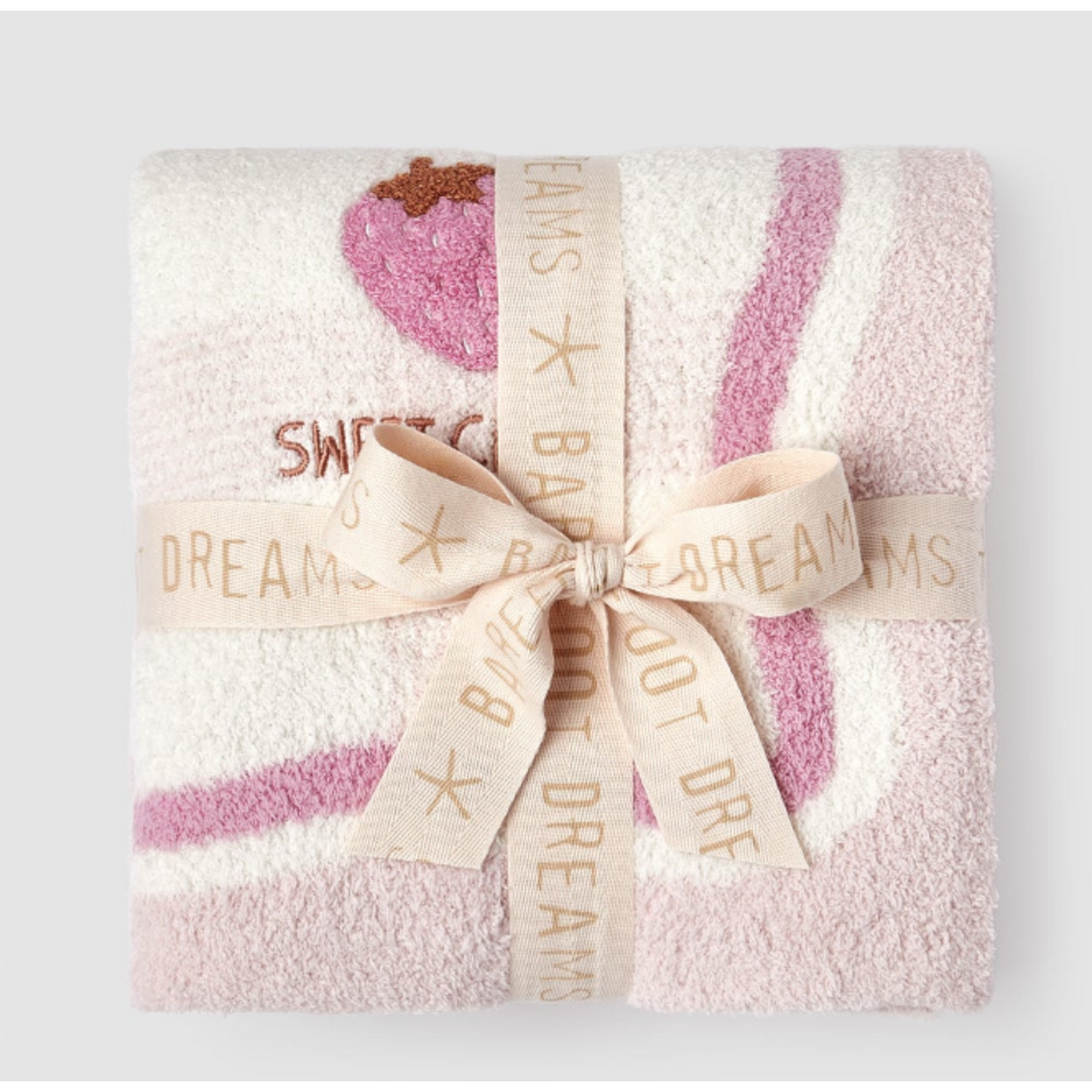 Barefoot Dreams Cozy Chic  Strawberry Stroller Blankie