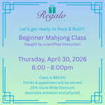 Beginner Mahjong Class - Thursday, April 30, 2026