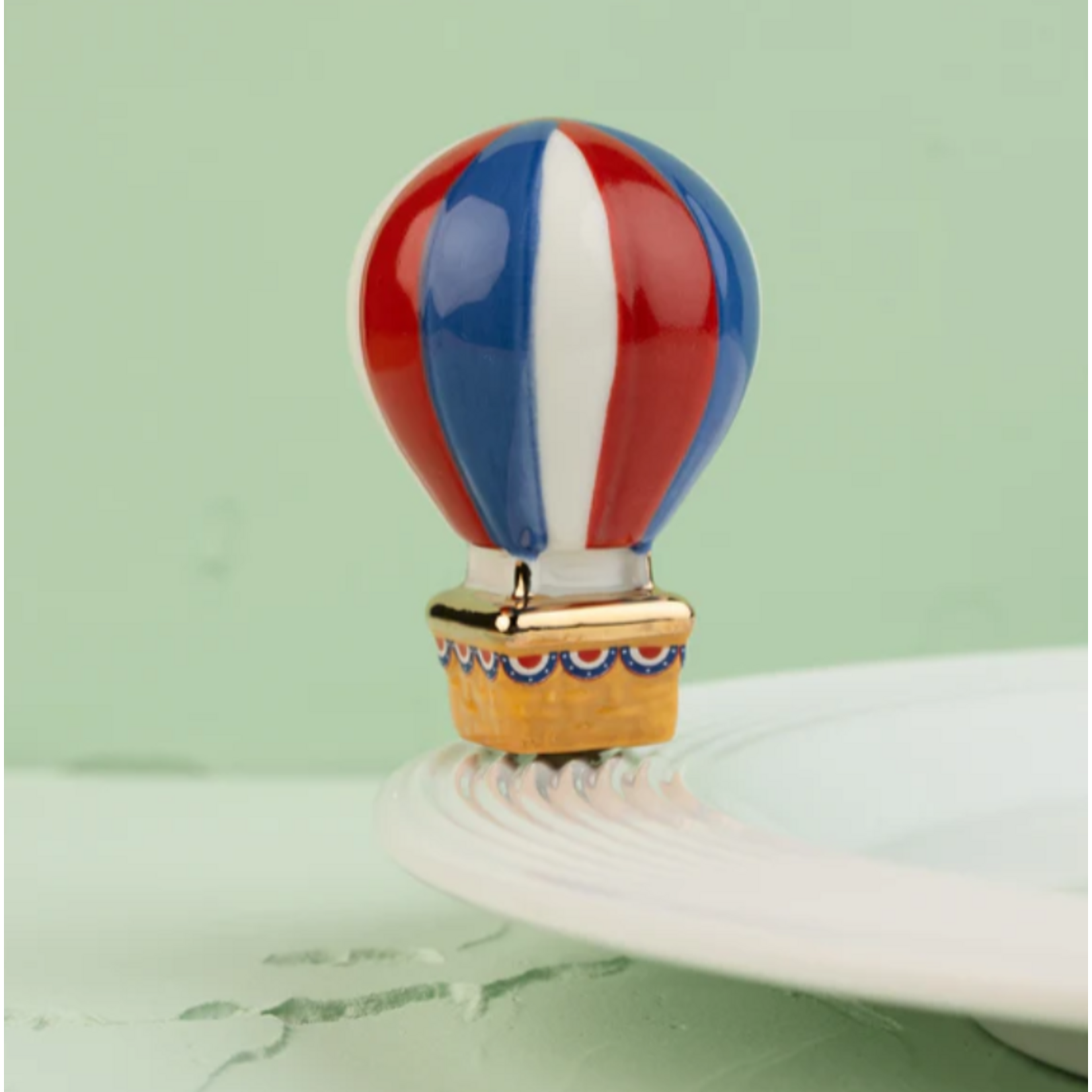 Nora Fleming red, white, and balloon hot air balloon mini