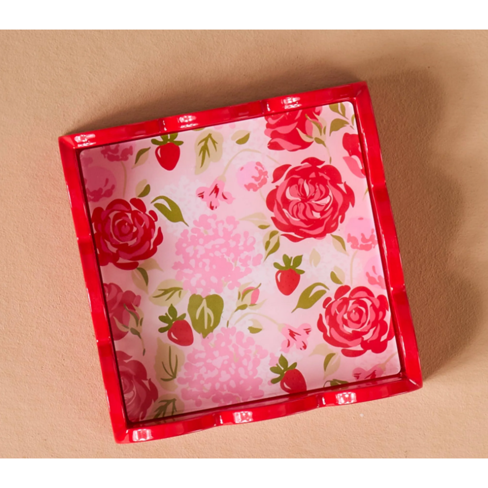 The Darling Effect Scalloped Trinket Tray - Rose Garden