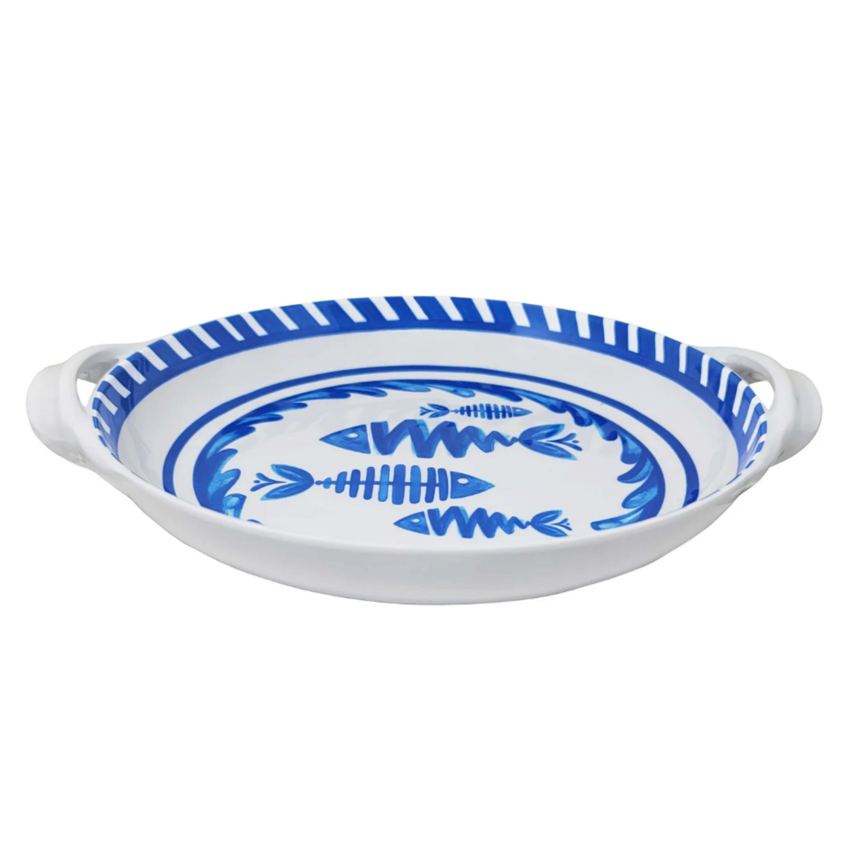 Le Cadeaux Mediterraneo Small Two Handled Shallow Bowl 11"