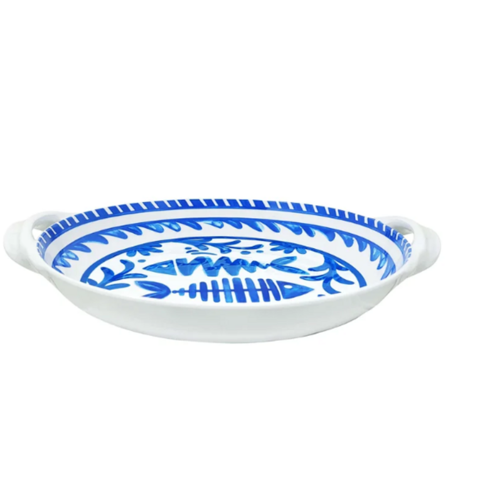 Le Cadeaux Mediterraneo large Two Handled Shallow Bowl 16"