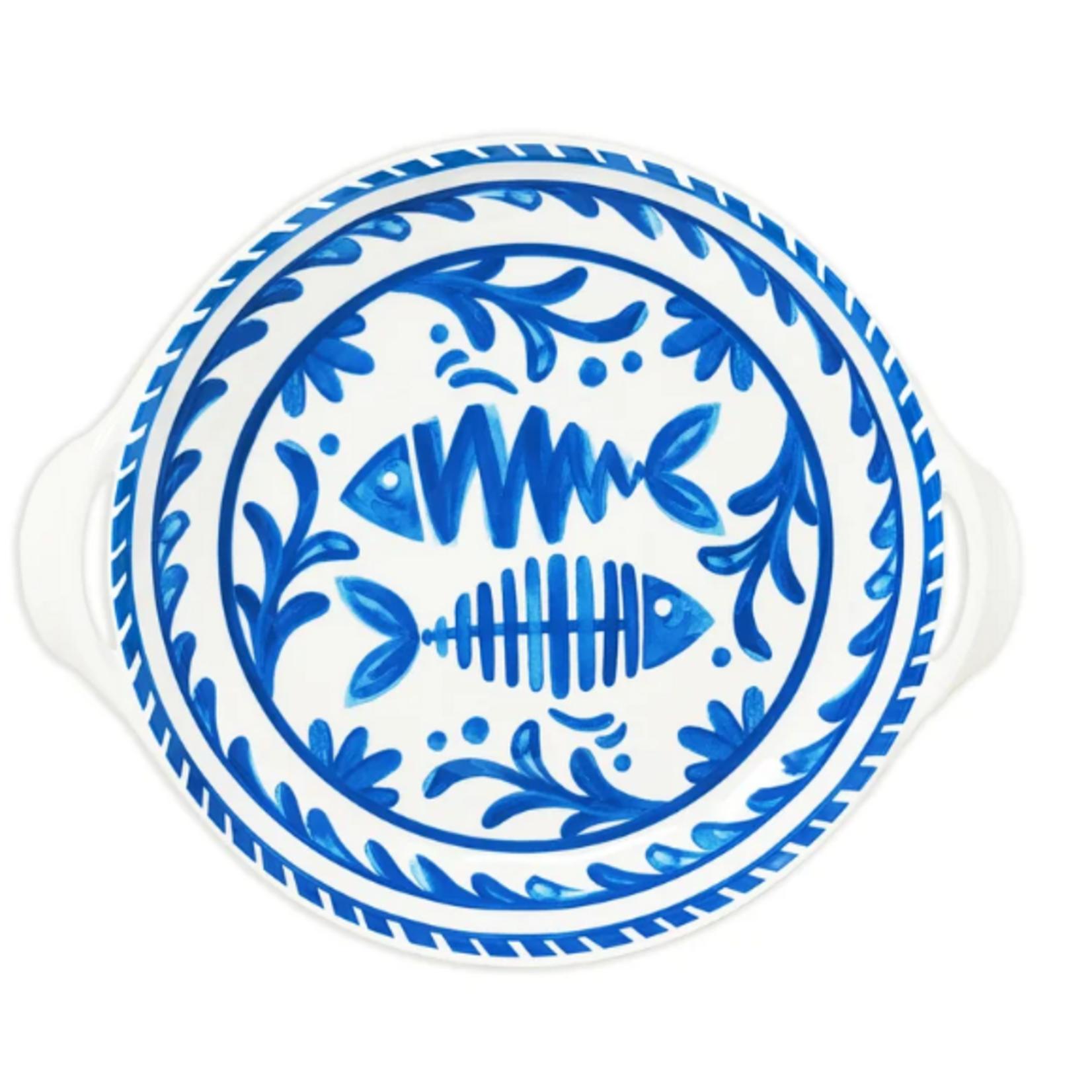 Le Cadeaux Mediterraneo large Two Handled Shallow Bowl 16"