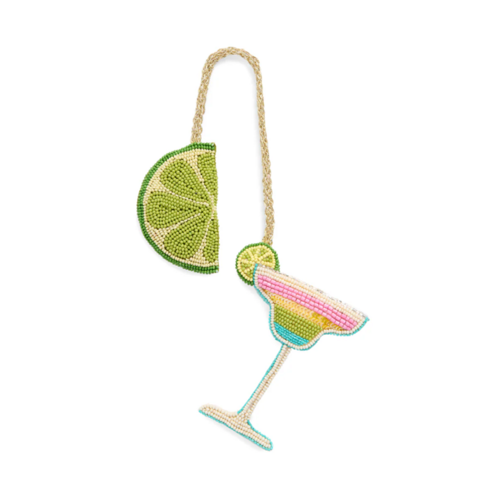 Lime/Margarita Beaded Bag Charm