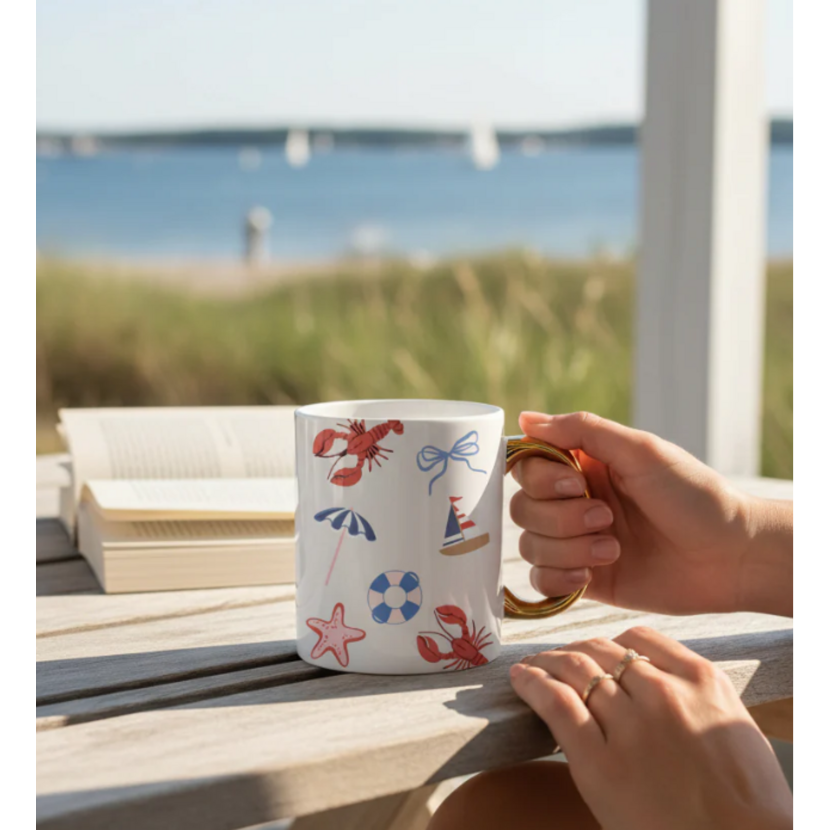 The Darling Effect 11oz Cozy Cute Ceramic Mug - Seaside Haven