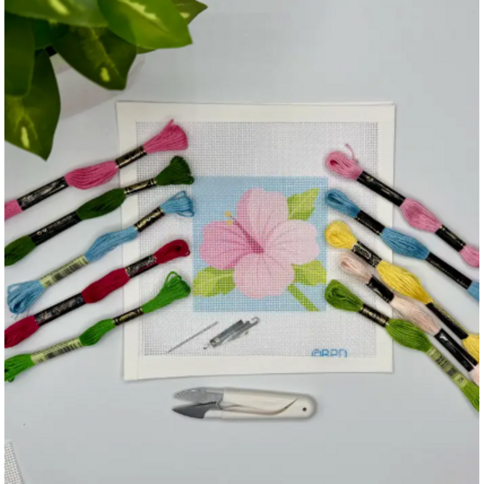 Blue Poppy Designs Hibiscus Flower Needlepoint Kit