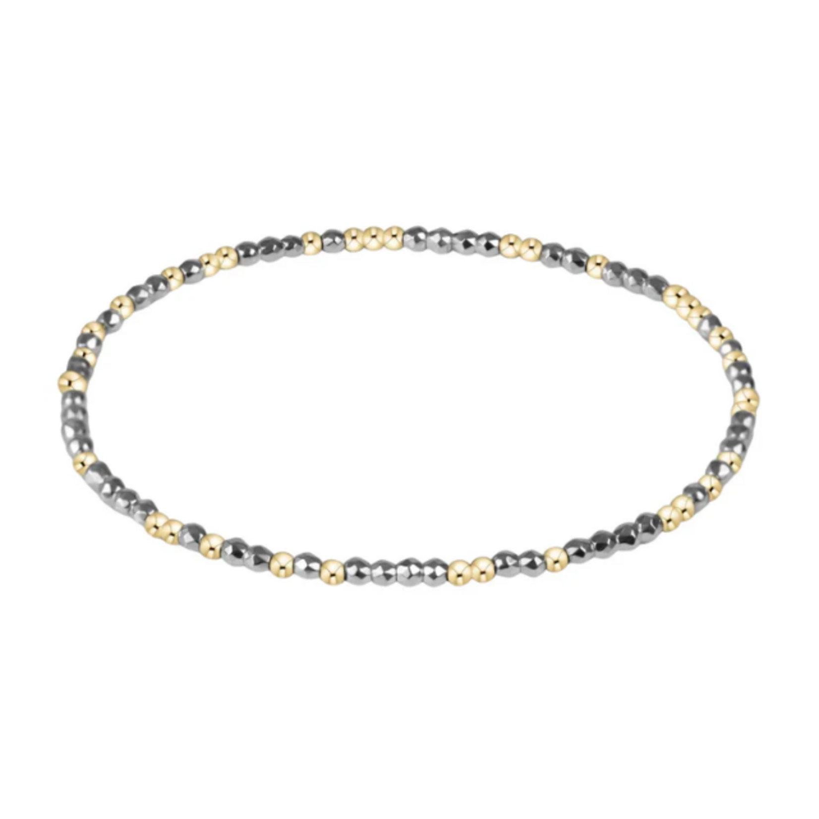 enewton Hope Unwritten Bright Silver Faceted Hematite 2mm Bead Bracelet