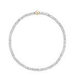 enewton Bright Silver Faceted Hematite 2mm Bead Bracelet