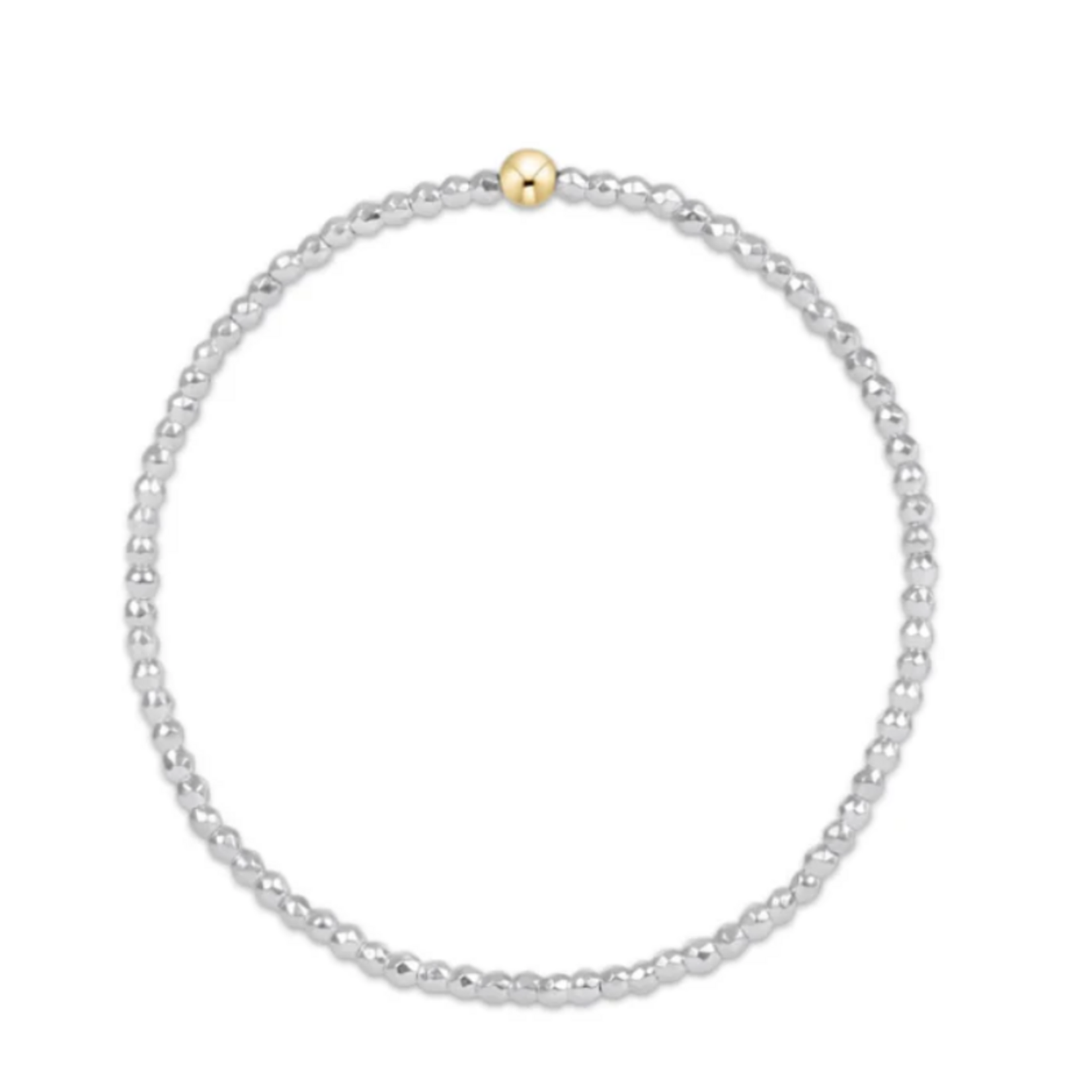 enewton Bright Silver Faceted Hematite 2mm Bead Bracelet
