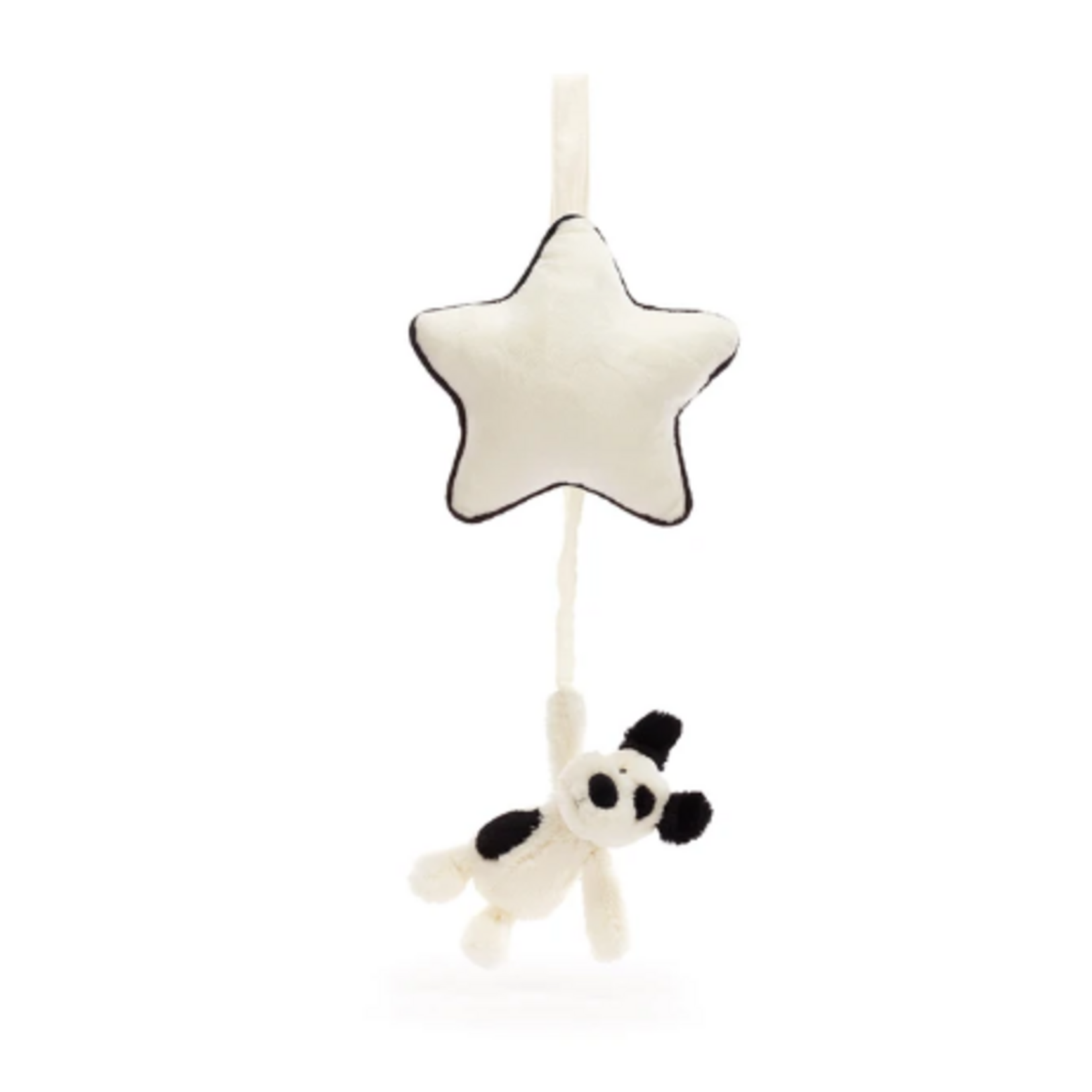 Jellycat Bashful Black & Cream Puppy Musical Pull